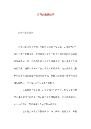 公司安全责任书