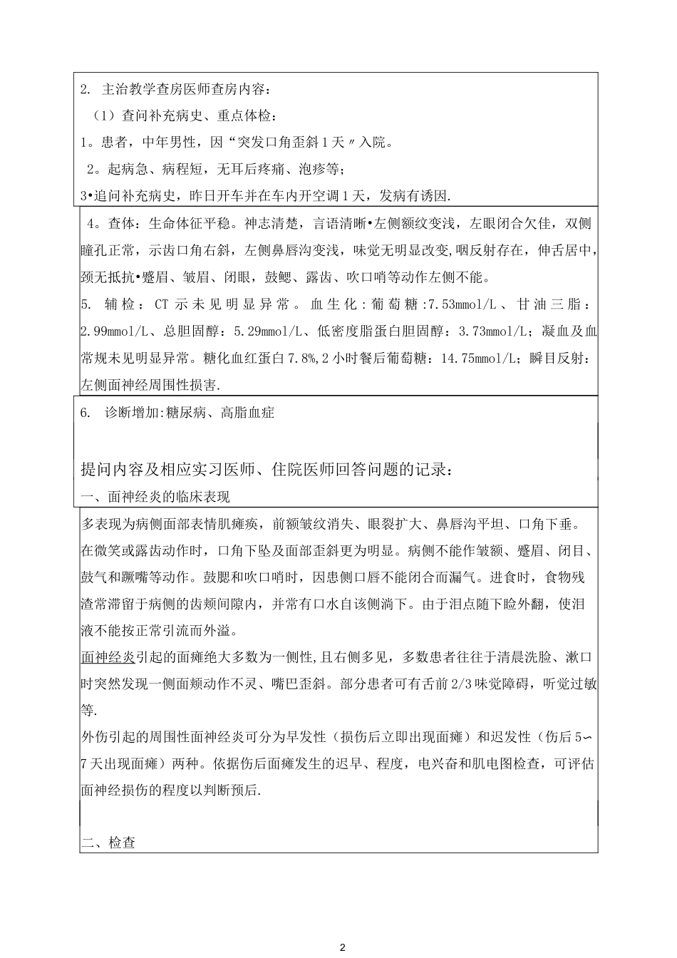 教学查房(面神经炎)_第2页
