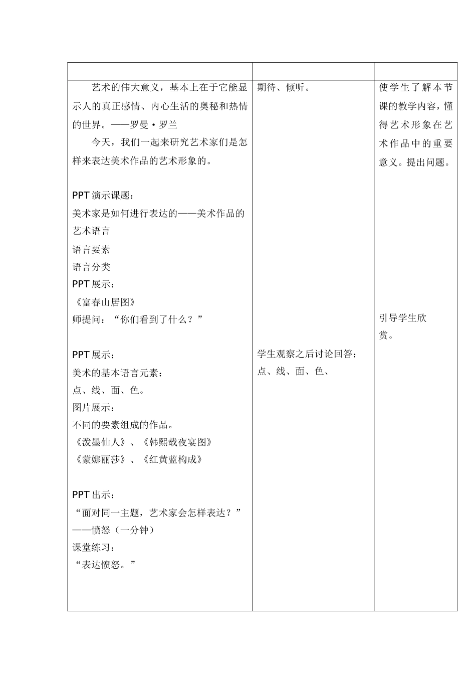 美术作品的艺术语言教学设计_第2页