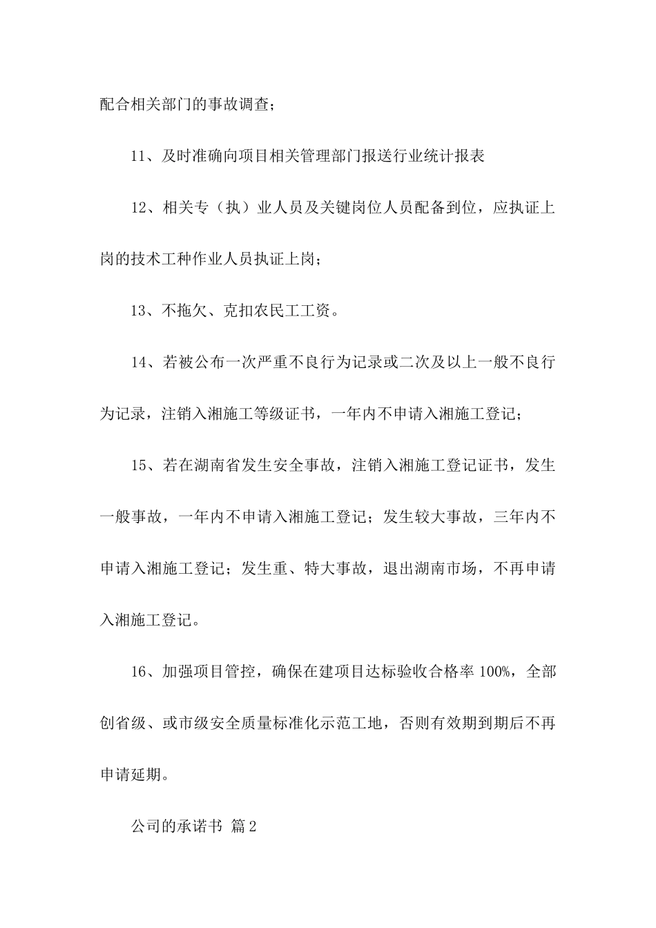 公司的承诺书集锦八篇_第3页