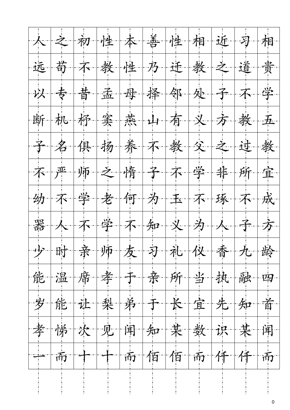 楷书钢笔字帖(三字经)_第1页