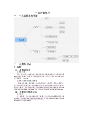 一次函数思维导图