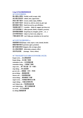 非谓语动词做宾语