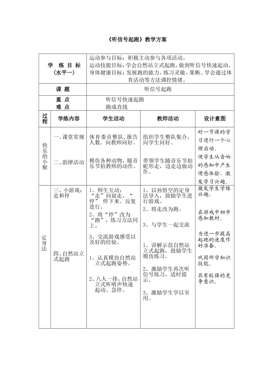 听信号起跑课的设计及教案_第2页