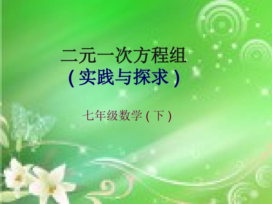 初一数学《二元一次方程组》课件_第1页