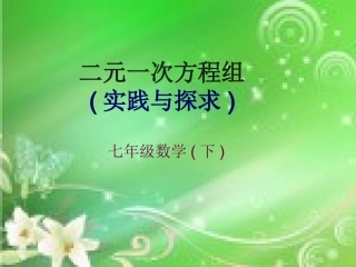 初一数学《二元一次方程组》课件
