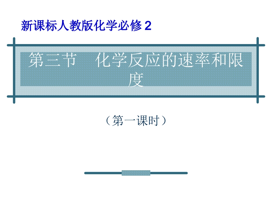 化学反应的快慢和限度_第1页