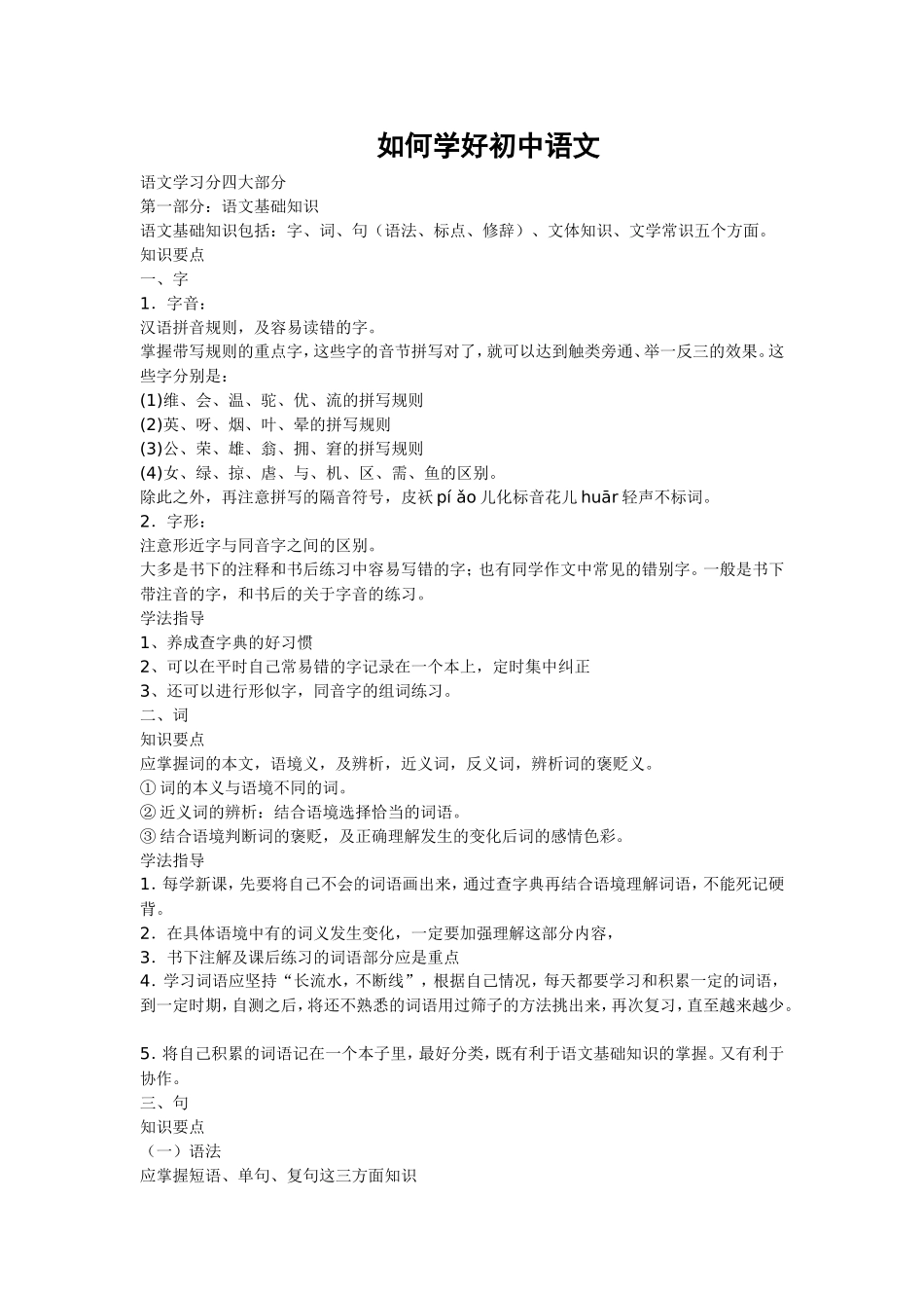 如何学好初中语文_第1页