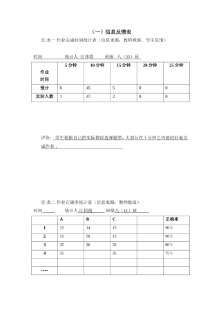 （三）信息反馈表-基于学情的有效作业研究江伟霞