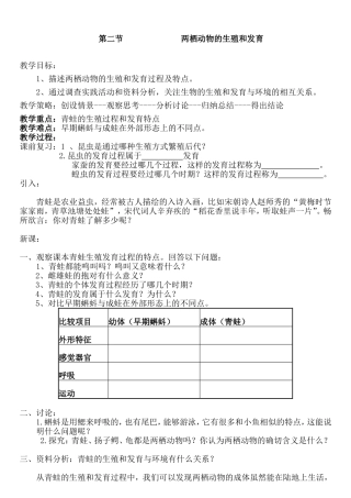 第二节两栖动物的生殖和发育