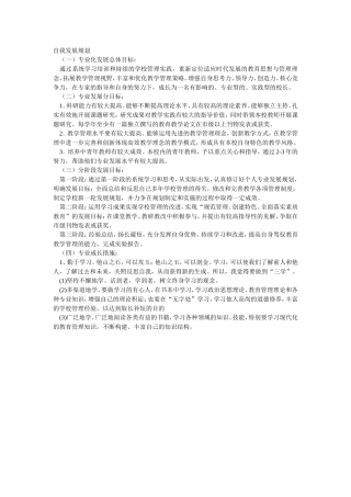 自我发展规划