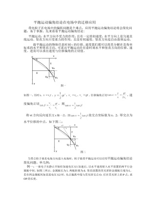 平抛运动结论的迁移应用