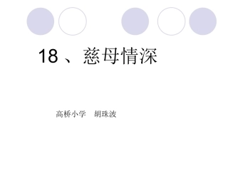 第四次慈母情深课件
