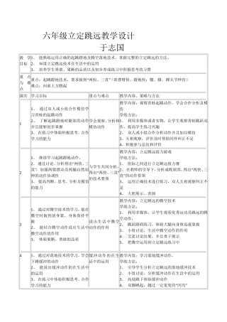 立定跳远教学设计于志国