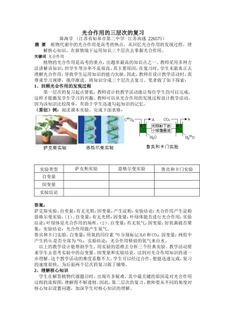 光合作用的三层次的复习