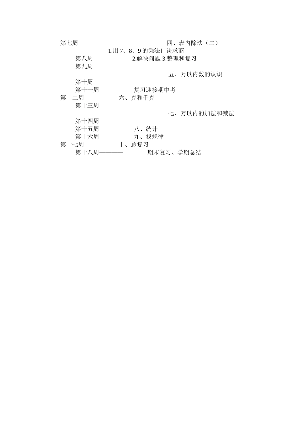 二年级下册数学教学教研工作计划_第3页