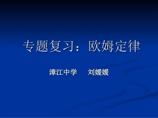 专题复习：欧姆定