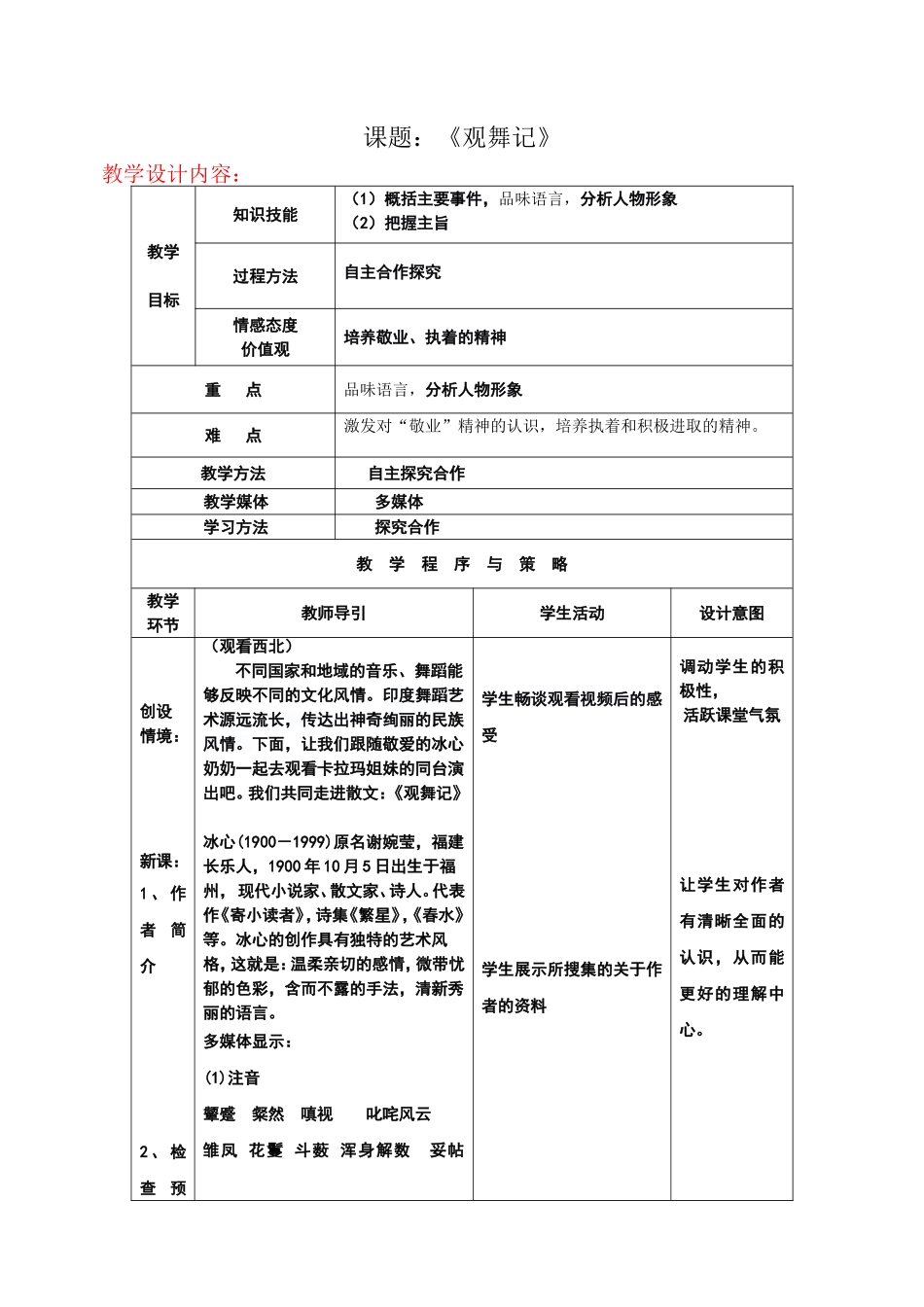 《观舞记》教案_第1页