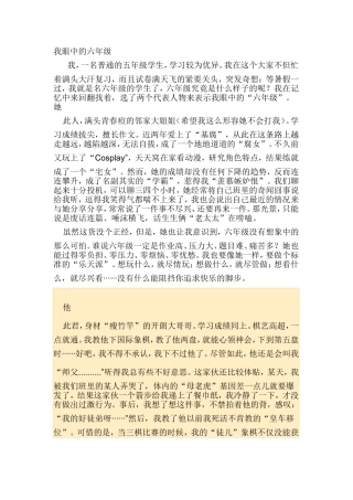 我眼中的六年级