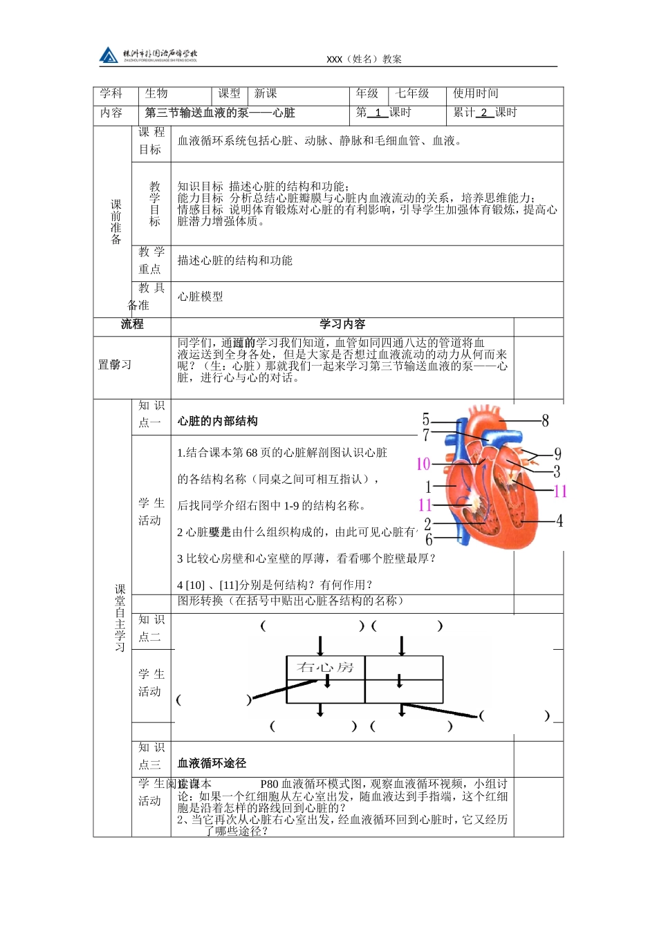 输送血液的泵-心脏_第1页