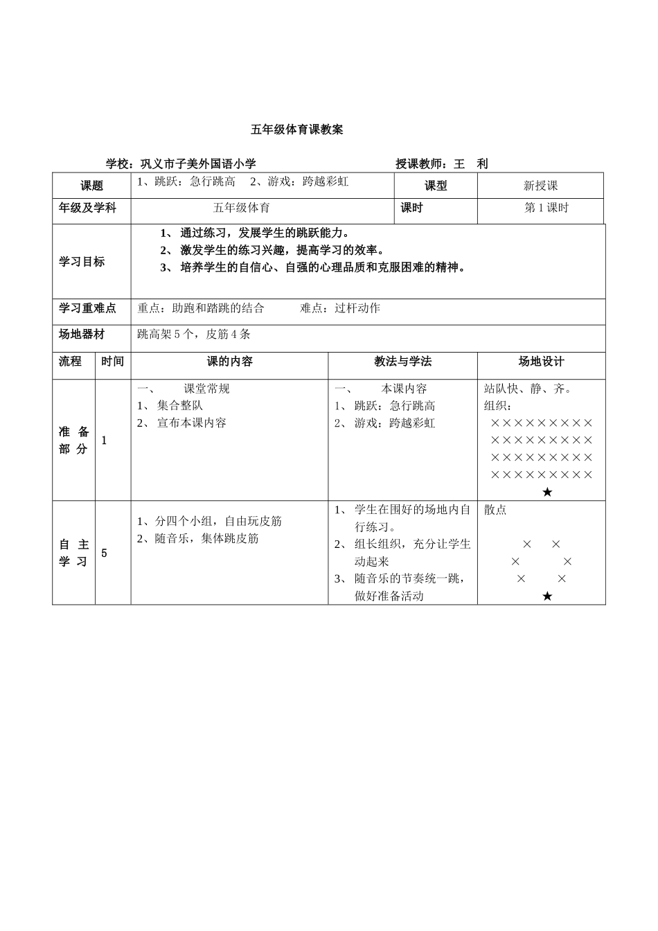王利急行跳高参评教案_第2页