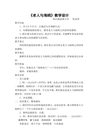 老人与海鸥教案