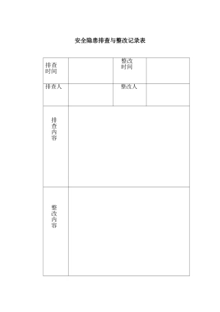 安全隐患排查与整改记录表