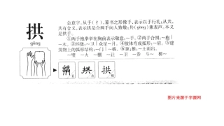 四下五单元第二课“拱”字理