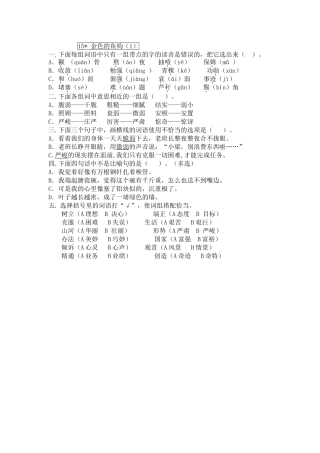 《金色的鱼钩》课堂练习