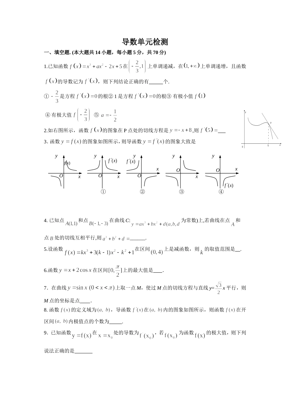 导数单元检测_第1页