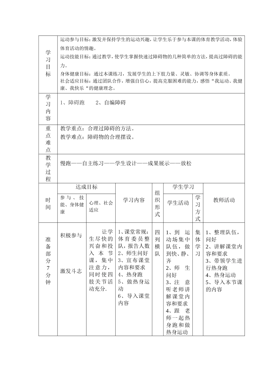障碍跑教案水平三_第2页