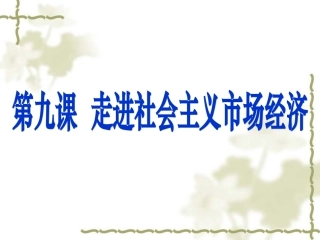走进社会主义市场经济_教案