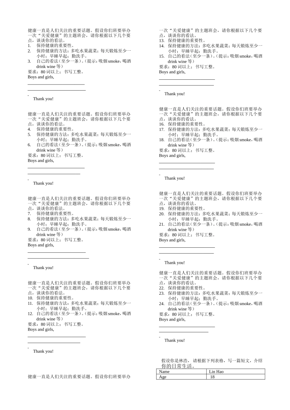 英语作文汇集_第1页