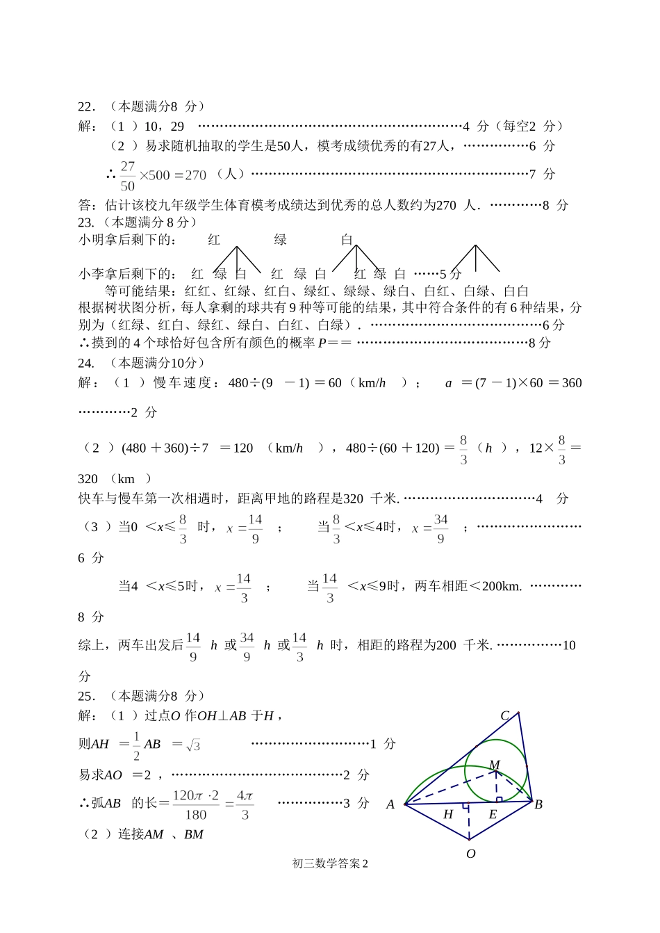 北塘区九数一模答案_第2页