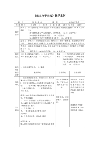 建立电子表格