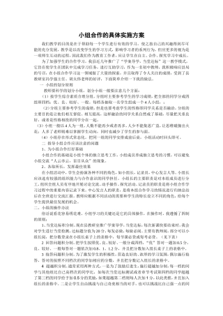 小组合作的具体实施方案