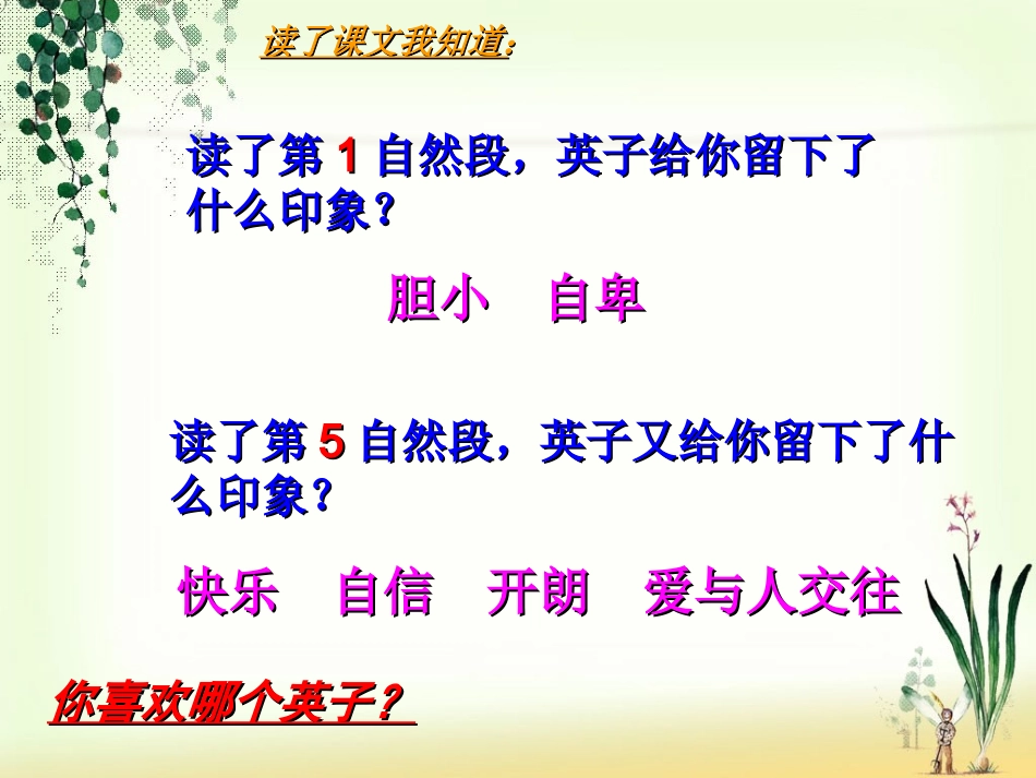 小学语文S版二年级下册《掌声》PPT_第3页