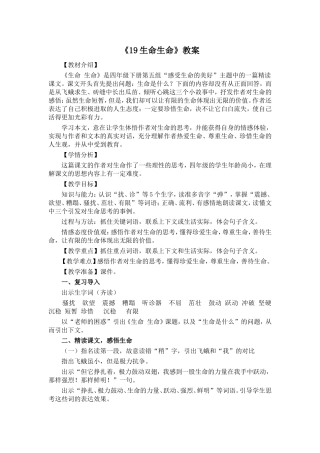 生命生命教案