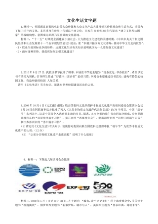 文化生活文字题