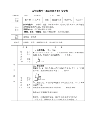 露在外面的面导学案