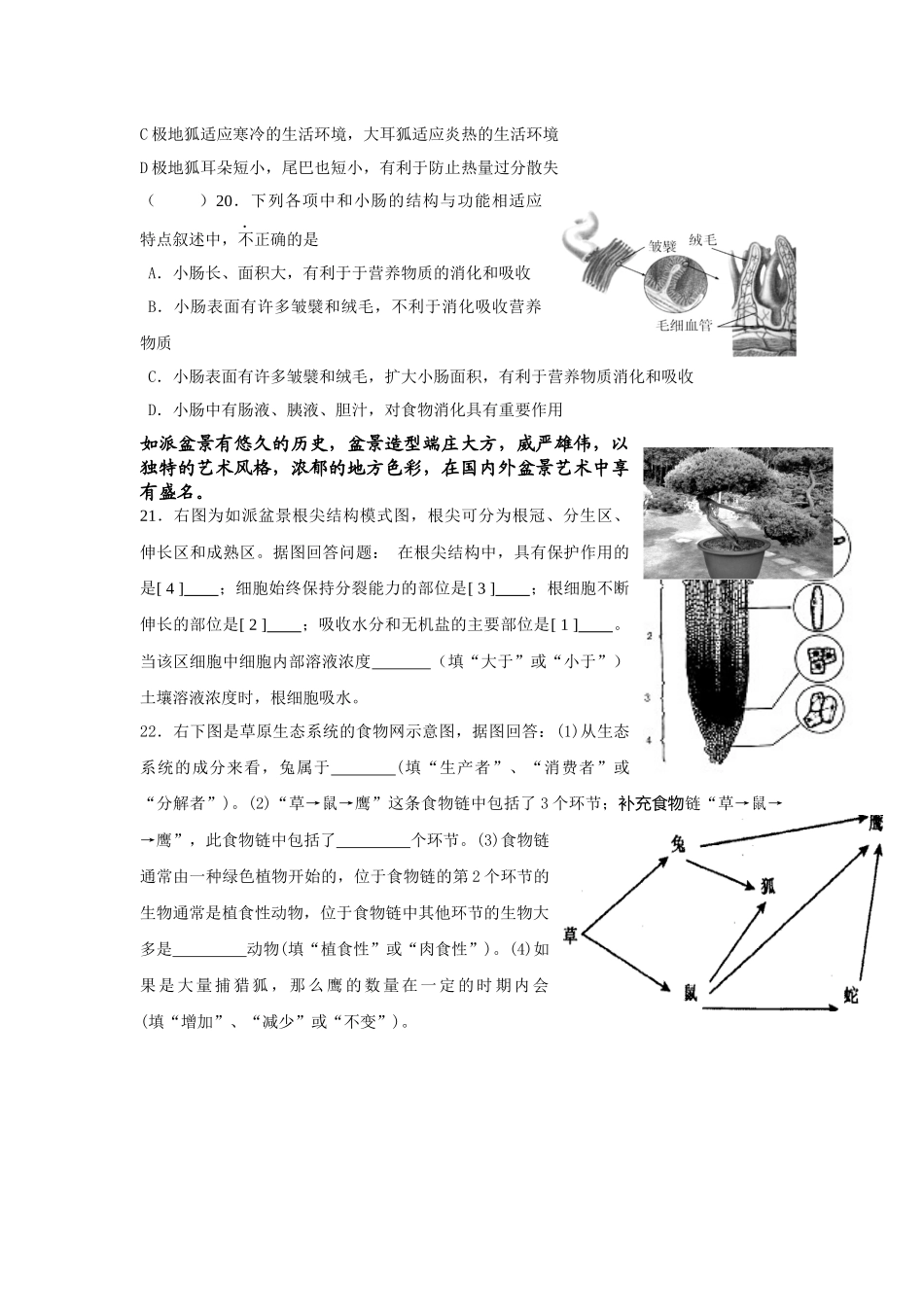 七年级生物复习一_第3页