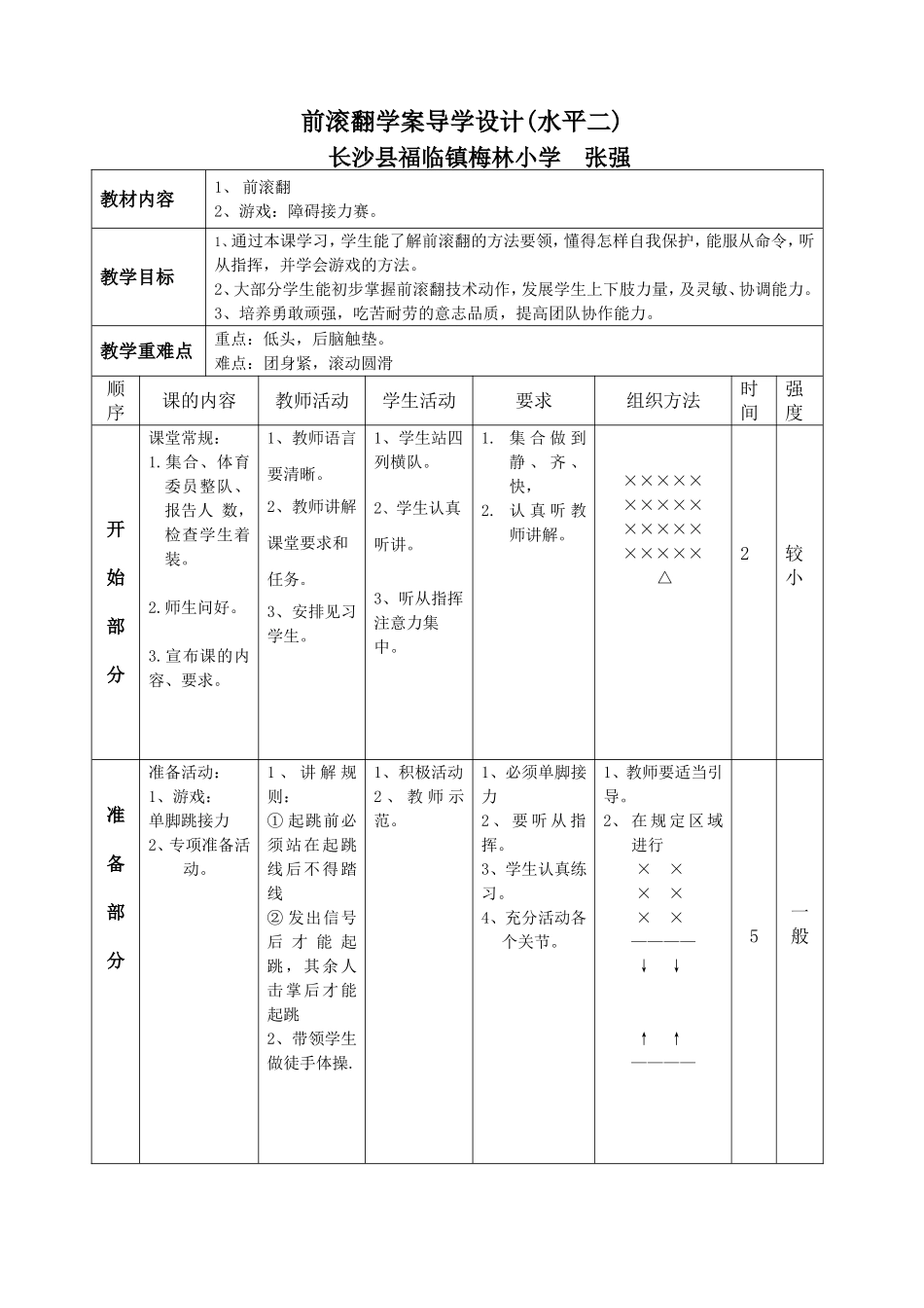 小学前滚翻教案重要_第1页
