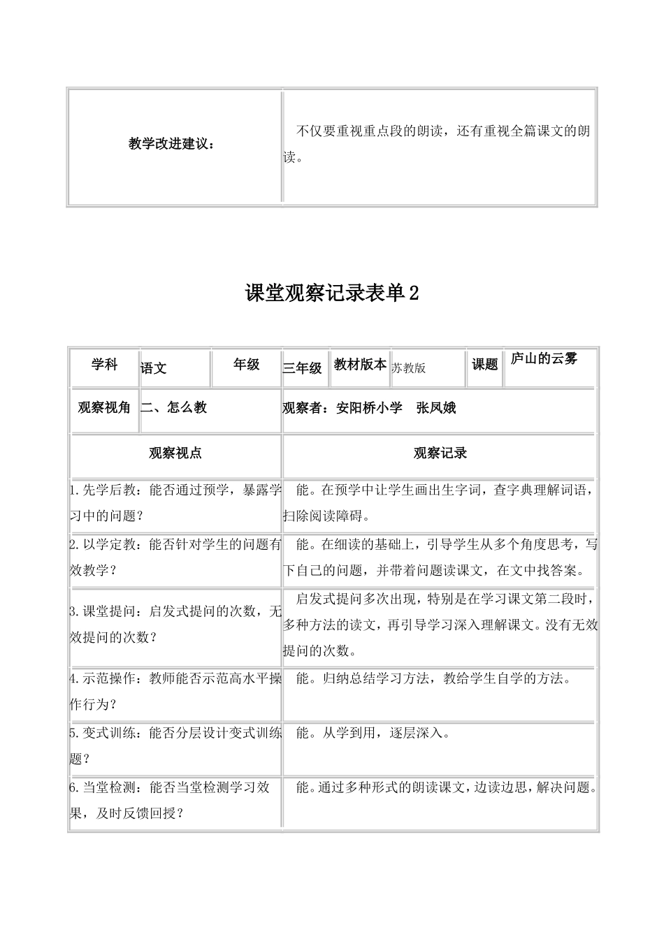 线上课堂观察记录单_第2页