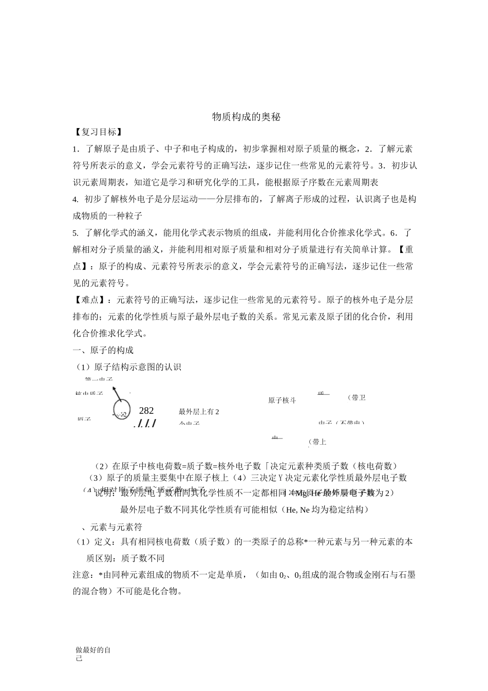 物质构成的奥秘讲义_第1页