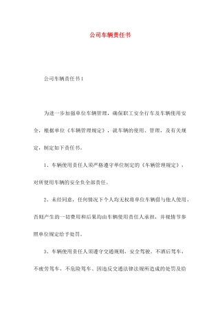 公司车辆责任书