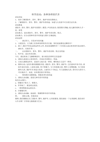 科学活动：各种各样的汽车