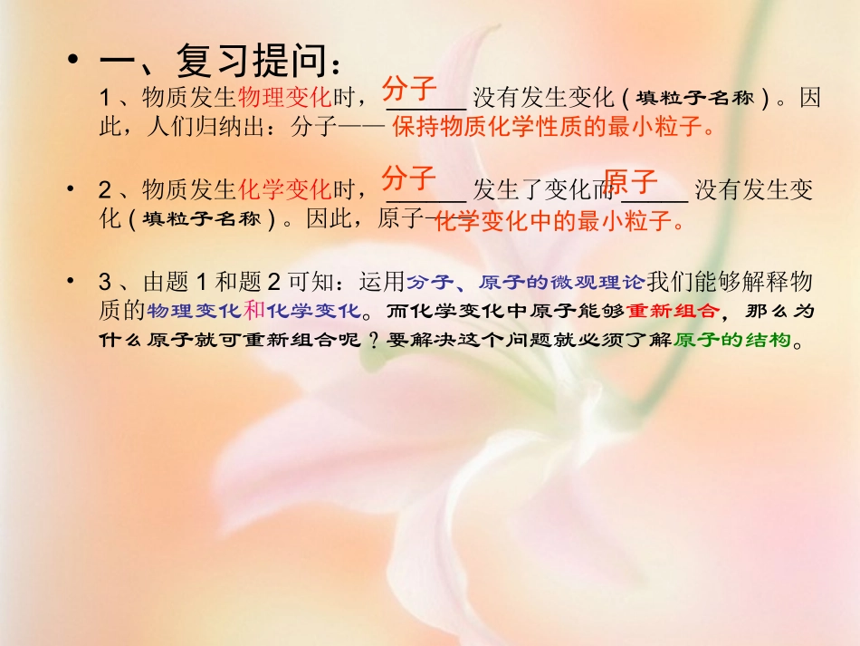 新人教版原子的构成_第1页