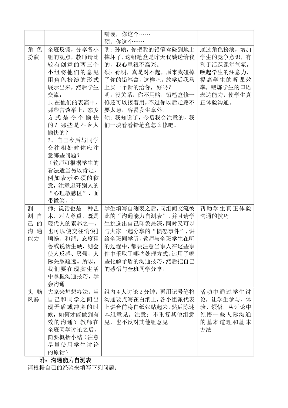 《学会沟通》教学设计及反思_第2页