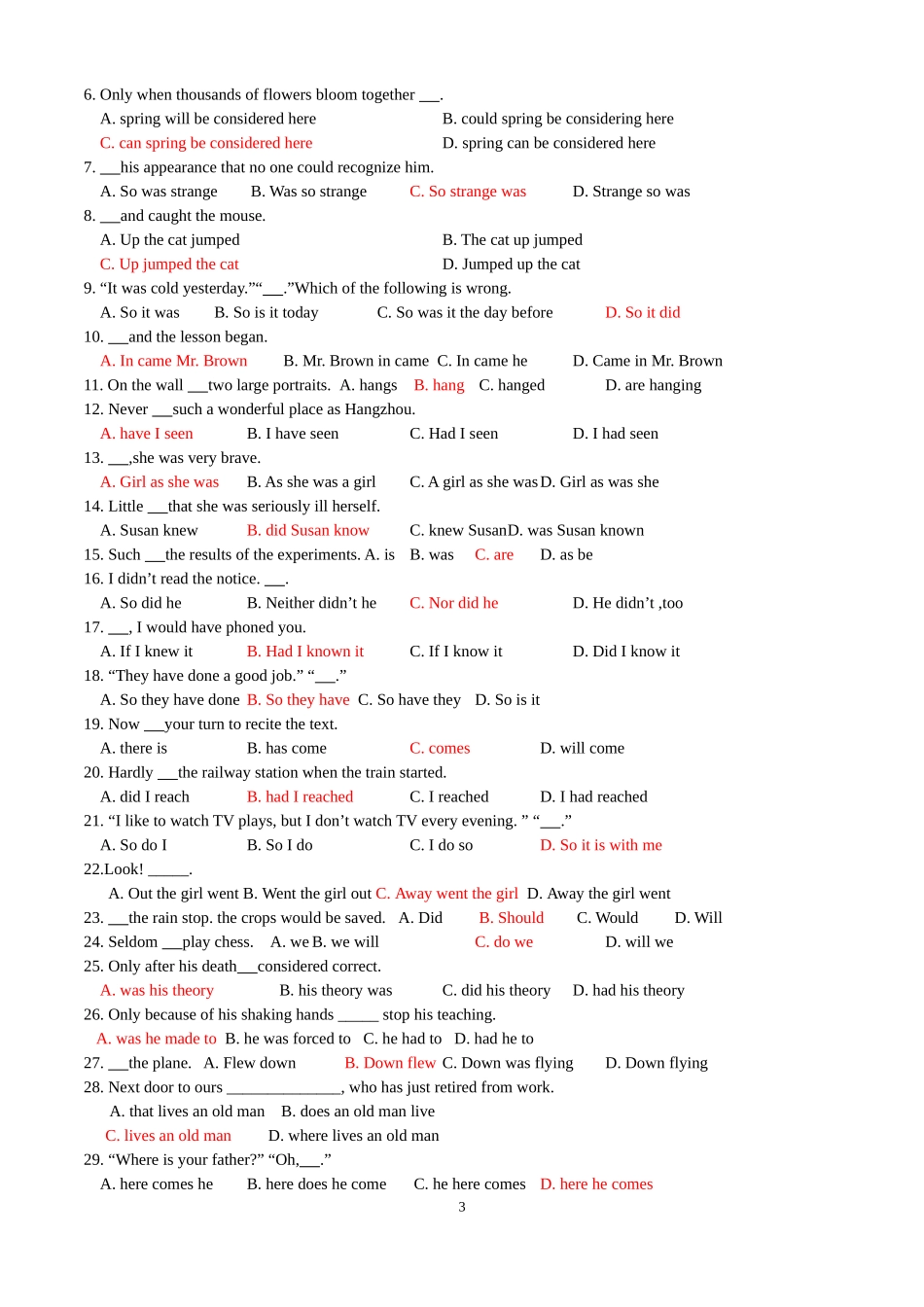 高中英语倒装句精讲精练_第3页