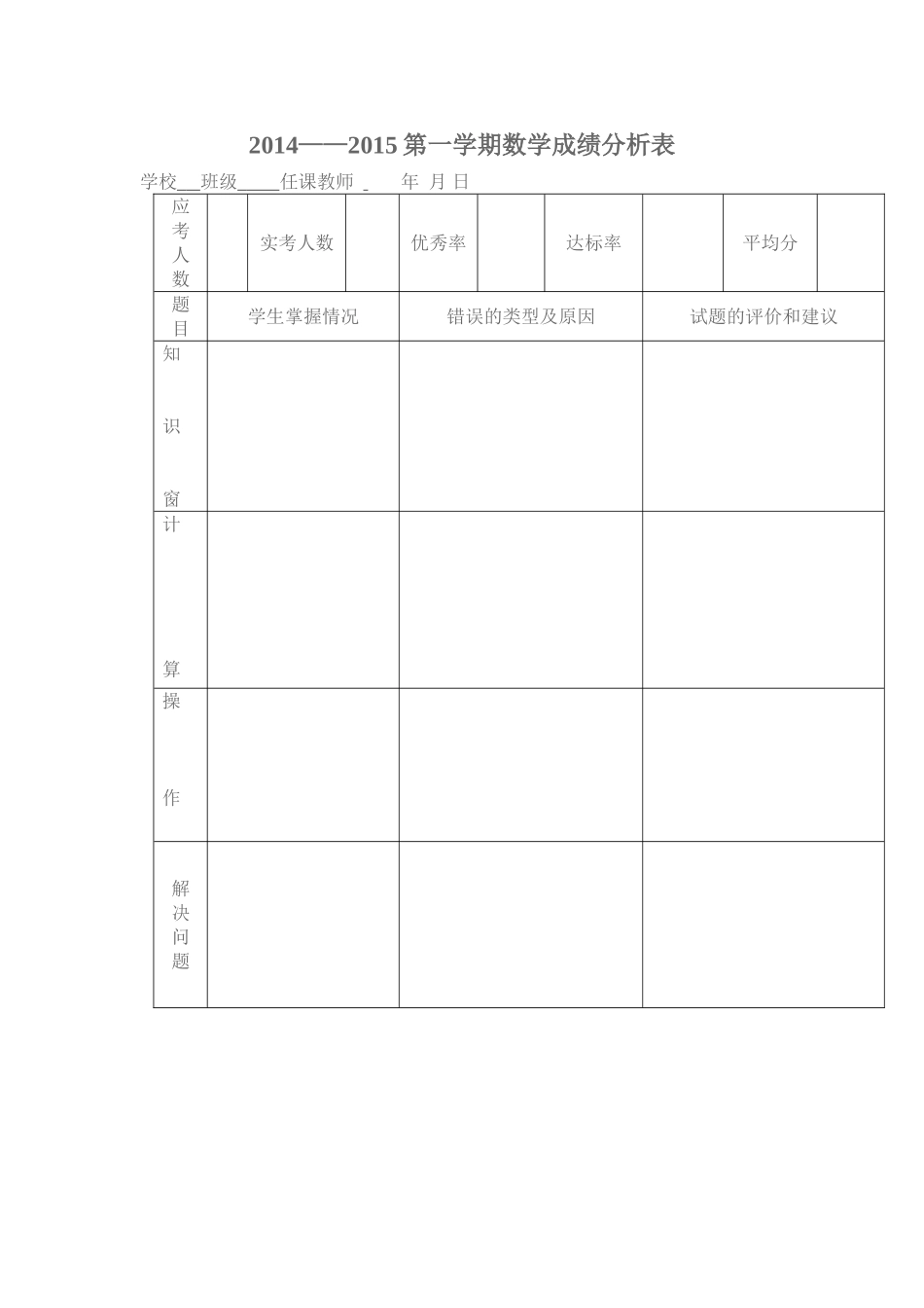 小学数学期末成绩分析_第1页